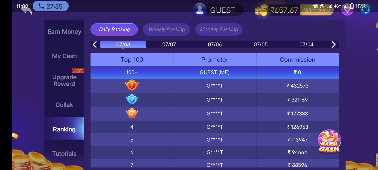 Teen Patti Master Ranking List 2026 – Top Earners &amp; Commission Leaders